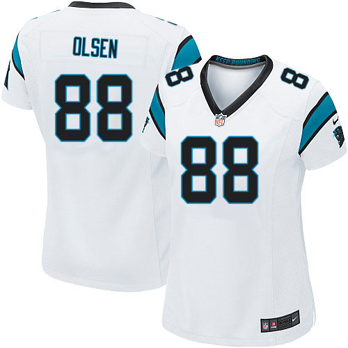 Women's Game Greg Olsen Nike Jersey White Road - #88 NFL Carolina Panthers